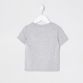 Thumbnail for your product : River Island Mini boys light grey rebellious print t-shirt