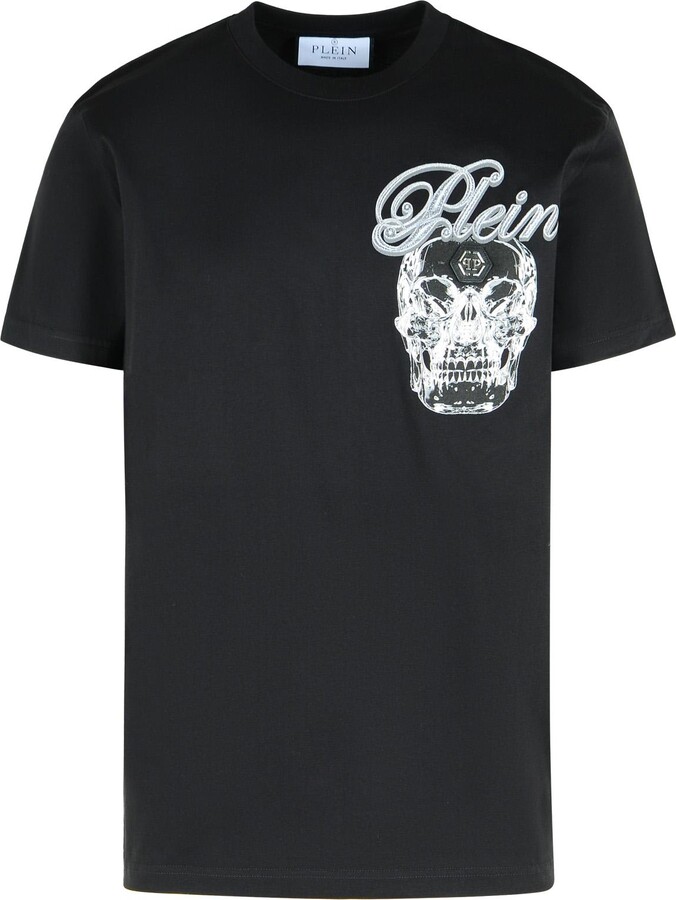 Philipp Plein Black Cotton T-shirt