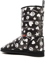 Thumbnail for your product : Love Moschino Printed Quilted Faux Leather Snow Boots