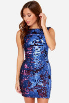 Thumbnail for your product : Dress the Population Kim Gold and Silver Sequin Dress