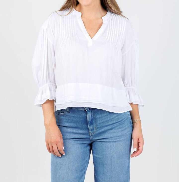 Nation Ltd. Women's Scarlet Pintuck Blouse In White