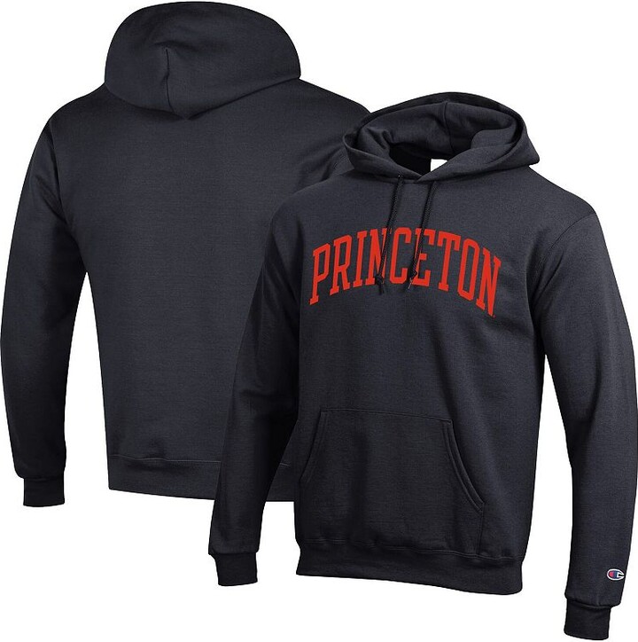 Men's Champion Black Princeton Tigers Basic Arch Fleece Pullover Hoodie