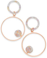 Thumbnail for your product : INC International Concepts Rose Gold-Tone Marble-Look Resin Gypsy Hoop Earrings, Created for Macy's
