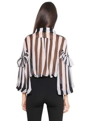 Givenchy Striped Crepon Silk Top