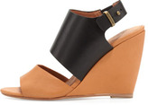 Thumbnail for your product : Joie Ashland Two-Tone Wedge Sandal, Black/Natural
