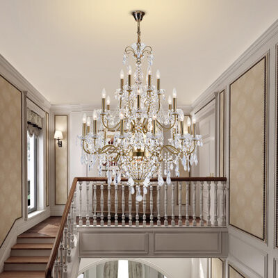 Rosdorf Park Laffoon 26-Light 3-Tier Chandelier with Clear Crystal Accents