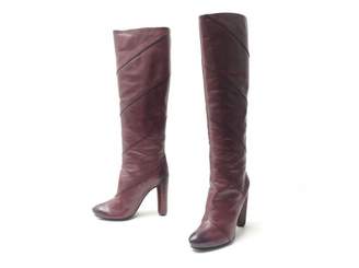 Louis Vuitton Burgundy Leather Boots