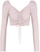 Thumbnail for your product : boohoo Ruched Front Sweetheart Neck Crop