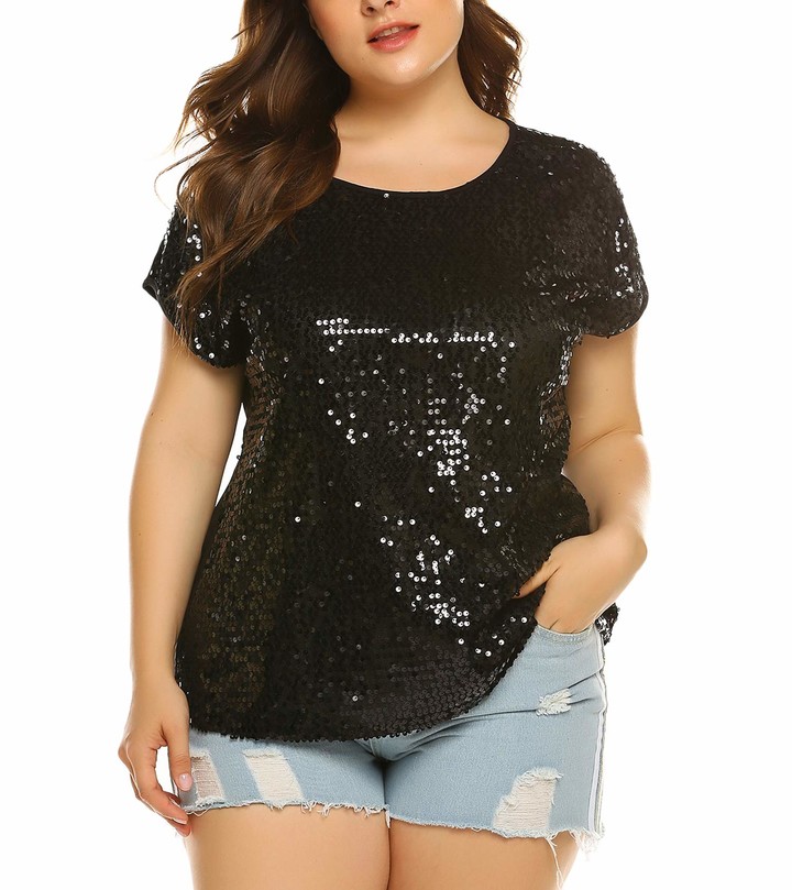 green sequin top plus size