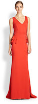 Thumbnail for your product : Carolina Herrera Tiered Peplum Gown