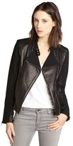 Thumbnail for your product : Andrew Marc New York 713 Andrew Marc black croc embossed leather 'Emmy' mixed media moto jacket