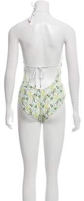 Tory Burch Floral Print Halter Swimsuit w/ Tags