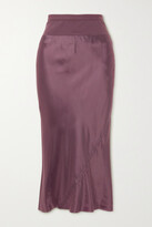 Satin Midi Skirt - Purple 
