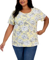 Thumbnail for your product : Karen Scott Plus Size Floral-Print Scoop-Neck Top, Created for Macy's