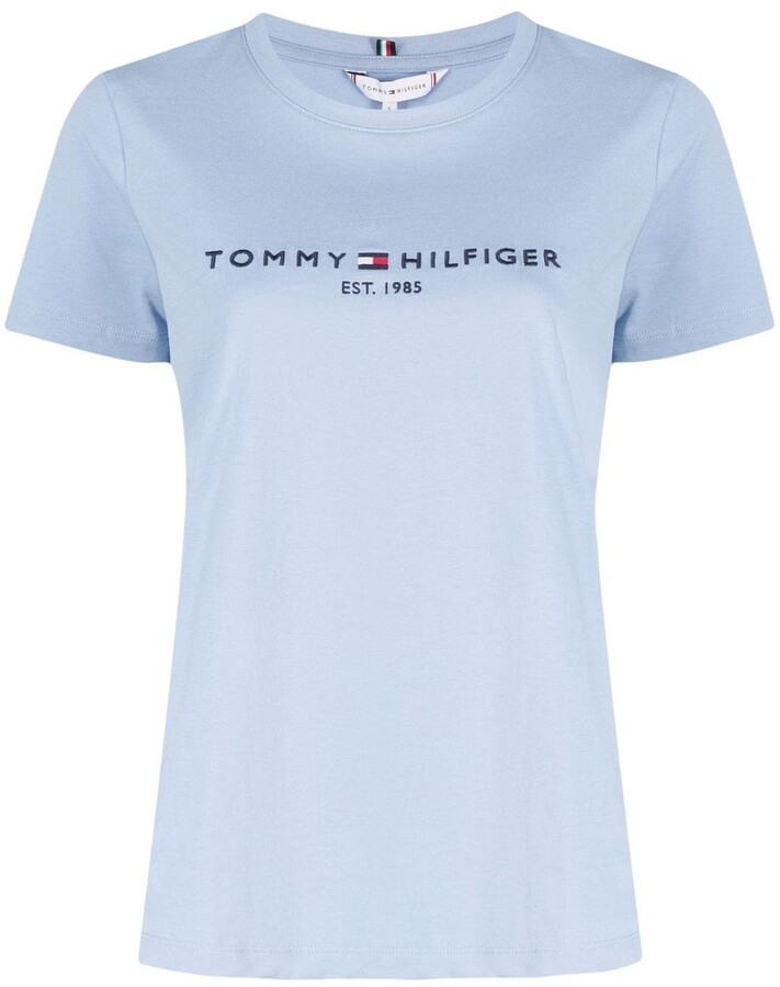Tommy Hilfiger Womens Th Essential Skinny Rib Tee Ss Sports Knitwear 