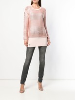 Thumbnail for your product : Philipp Plein Crystal Embellished Striped Jumper