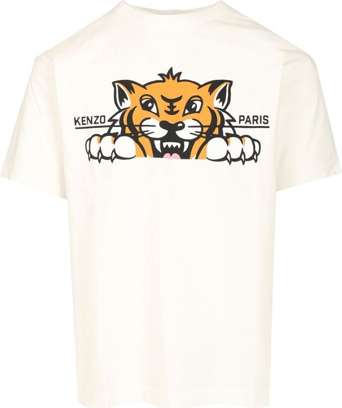 Kenzo Happy Tiger Printed Crewneck T-Shirt