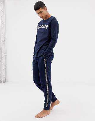 Tommy Hilfiger authentic cuffed joggers side logo taping in navy