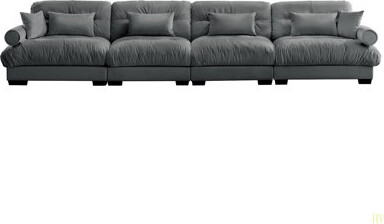 Latitude Run Comfort Modular Velvet Sectional Sofa Couch With Ergonomic Bolstered Armrests, Deep Seat With Ergonomic Design For Application In Living Room And Lou