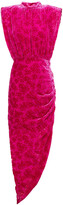 Thumbnail for your product : Veronica Beard Kendall Asymmetric Ruched Devoré-velvet Dress