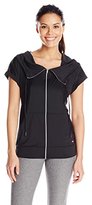 Thumbnail for your product : Pink Lotus Women's Vibrance Cowl Drawstring Neck Zip-Front Jacket