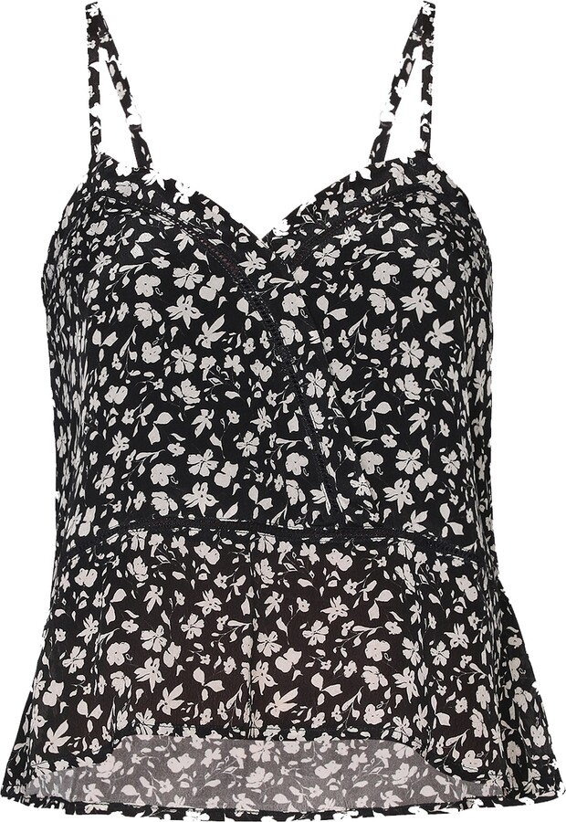 Reistor Black V-Neck Medley Camisole With Lace