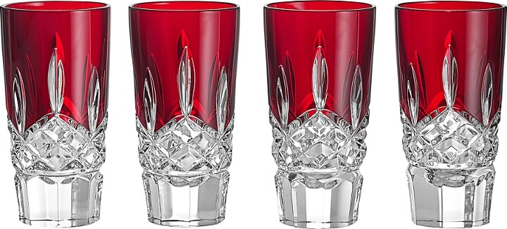 Waterford Lismore Red Shot Glass, Set of 4