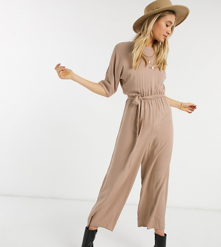 Glamorous Tall relaxed jumpsuit with tie front in spaced polka dot -  ShopStyle