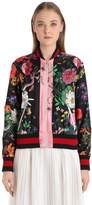 Gucci Floral Printed Silk Twill Bomber Jacket