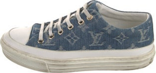 Louis Vuitton Blue Nubuck Leather and Denim Monogram Low Top Sneakers Size  38 - ShopStyle