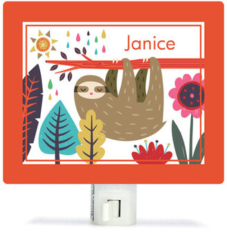 Oopsy Daisy Fine Art For Kids Sleepy Sloth by Irene Chan Personalized Canvas Night Light