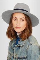 Thumbnail for your product : Maison Michel Charles Wool-trimmed Rabbit-felt Fedora - Gray