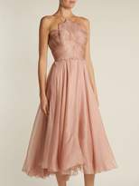 Thumbnail for your product : Maria Lucia Hohan Daisy Scallop Edged Silk Mousseline Dress - Womens - Light Pink