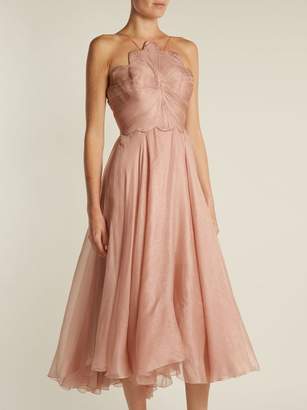 Maria Lucia Hohan Daisy Scallop Edged Silk Mousseline Dress - Womens - Light Pink