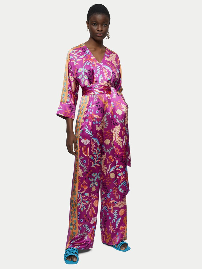 JigsawJigsaw Silk Sunkissed Floral Jumpsuit - ShopStyle