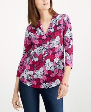Charter Club Floral V-Neck Top, Created for Macy's
