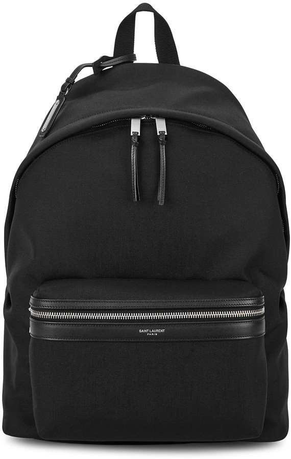 Saint Laurent Black canvas backpack ShopStyle