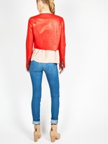 Thumbnail for your product : Vanessa Bruno Cropped Red Leather Jacket