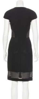 L'Agence Mesh-Accented Knee-Length Dress