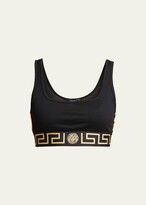 Thumbnail for your product : Versace Greca Border Cotton Sports Bra