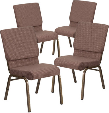 Flash Furniture Lionel 18.5"W Stacking Church Chair in Fabric - Copper Vein Frame