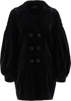 Double-Breasted Velvet Coat With 