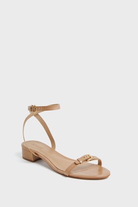 Schutz Light Nude Aurora Low Block Heels - ShopStyle Sandals