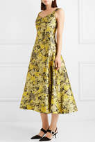 Thumbnail for your product : Erdem Verna Floral-jacquard Midi Dress - Yellow