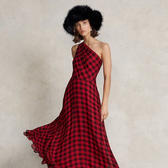 Ralph Lauren Buffalo Plaid Georgette Gown - ShopStyle Evening Dresses