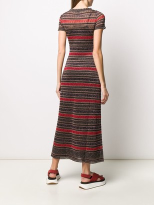 Missoni Short Sleeve Striped Pattern Jersey Dress