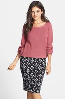 Thumbnail for your product : Lush Print Textured Midi Skirt (Juniors) (Online Only)