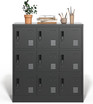 Ivy Bronx 9-Door Employee Storage Locker, Metal Lockers