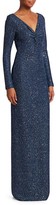 Thumbnail for your product : St. John Sequin Knit V-Neck Column Gown