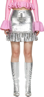 Rabanne Silver Sequinned Miniskirt